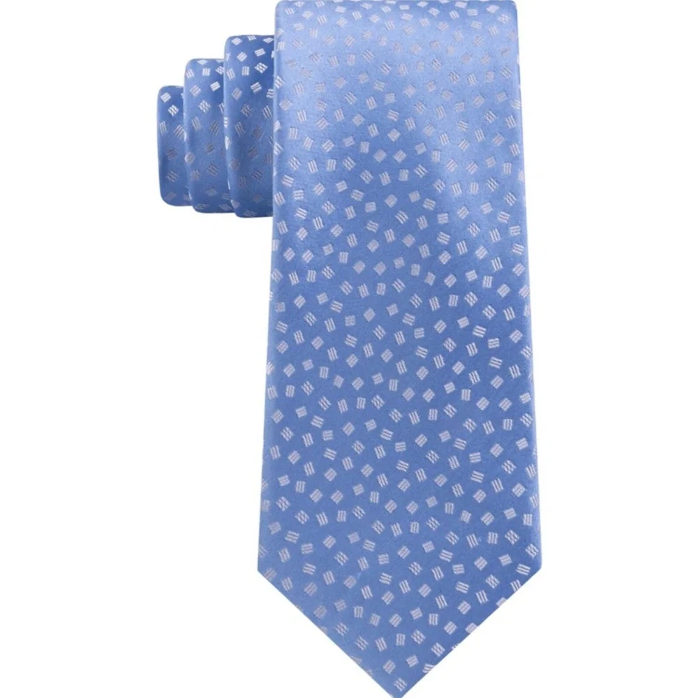NWT $70 MICHAEL KORS [ Men's Tie ] Mini‎ Squares in Light Blue